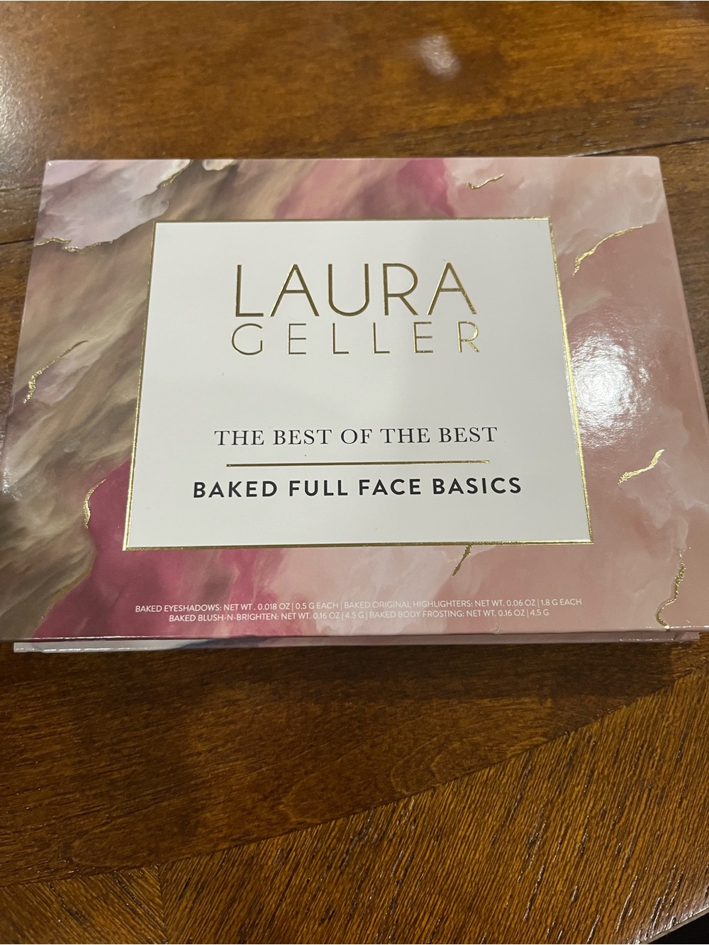 Laura Geller Pink Marble Baked Full Face Palette with Gold Accents